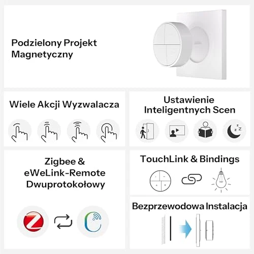 4-in-1 Zigbee Smart Scene Button — Smart Home Hubs & Controllers, Sonoff