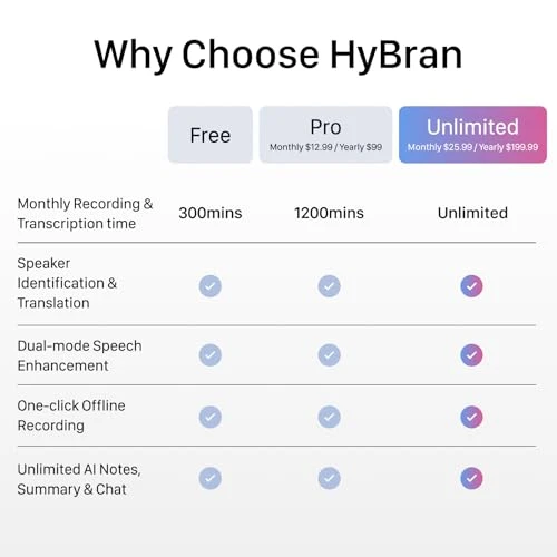 AI Voice Recorder for Phone Calls, Meetings & Lectures — Voice Recognition & Productivity Software, Hybran