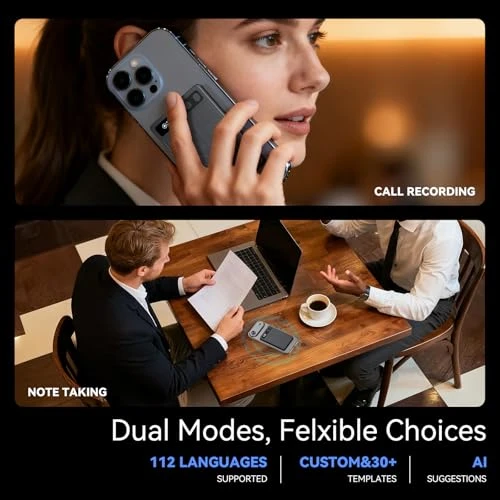 AI Voice Recorder with Magnetic Mount — Voice Recognition & Productivity Software, Hagibis