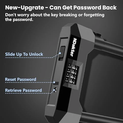 Heavy Duty Anti Theft Bicycle Combo U Lock with Steel Cable and Bracket — U-Lock, NDakter