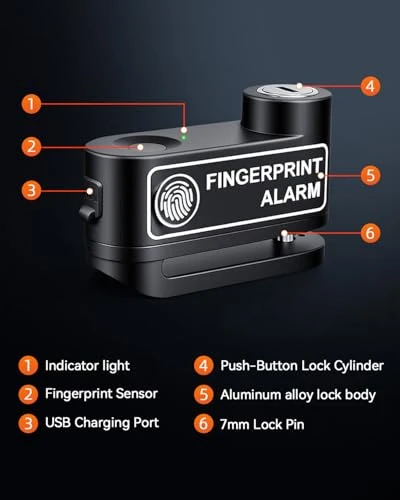 Motorcycle Disc Brake Lock with Alarm — Discs, YBLNTEK