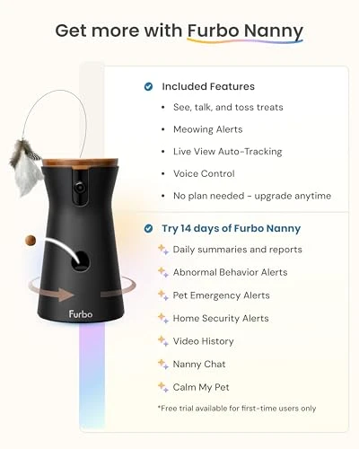 Pet Security Camera with Treat Dispenser and Feather Wand — Cameras & Monitors, Furbo