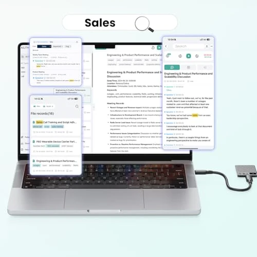Voice Recorder with Display and App Control — Voice Recognition & Productivity Software, AOSRAU