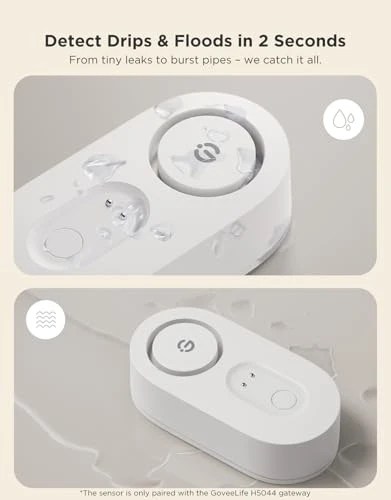 Water Leak Detector 5 Pack with Adjustable Alarm and Dual Sensor Probes — Water Leak Detection Systems, GoveeLife