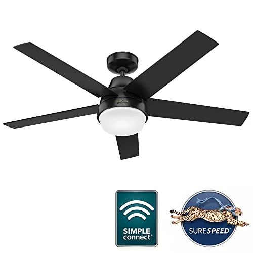 Aerodyne Ceiling Fan 52 inches Matte Black — Ceiling Fans & Accessories, Hunter