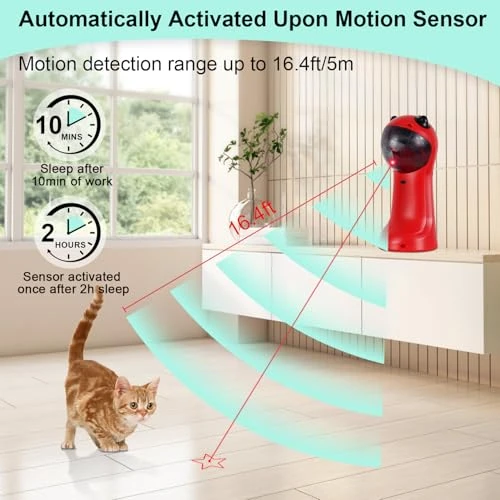 Automatic Motion-Activated Cat Toy with Adjustable Light — Cat Playthings, TBTeek