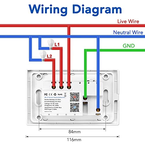 Combination Smart Touch Light Switch and Smart WiFi Power Wall Outlet — Outlet Switches, KEYGMA