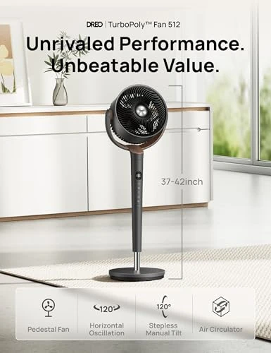 Pedestal Fan with Oscillation and Air Circulation — Stand Fans, Dreo