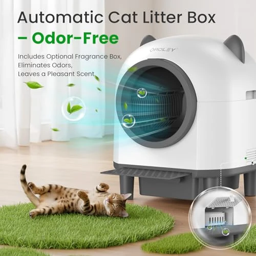 Self Cleaning Litter Box with Cat Ears Design — Waste Bins, OROLEY