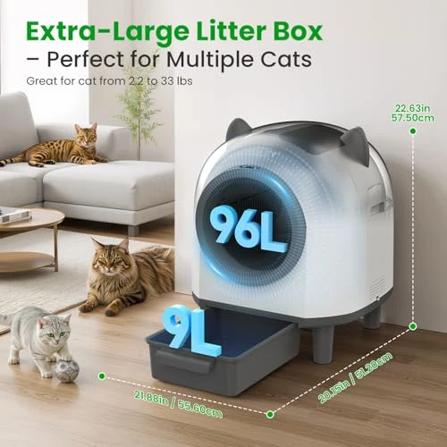 Self Cleaning Litter Box with Cat Ears Design — Waste Bins, OROLEY