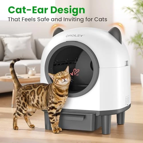 Self Cleaning Litter Box with Cat Ears Design — Waste Bins, OROLEY