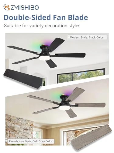 Smart Ceiling Fan with RGB Lights — Ceiling Fans, ZMISHIBO