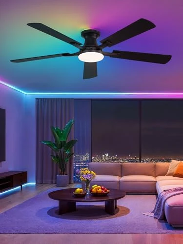 Smart Ceiling Fan with RGB Lights — Ceiling Fans, ZMISHIBO