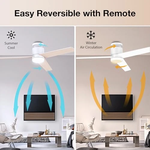 Smart Flush Mount Ceiling Fan with Lights — Ceiling Fans, Lorpies