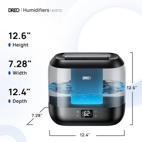 Smart Humidifier for Bedroom, Top Fill Supersized Humidifier Large Room — Air Moisturizers, Dreo