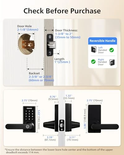 Wi-Fi Smart Door Lock with Handle — Electromagnetic Security Locks, Philips
