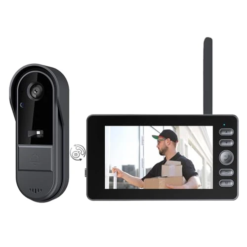 Wireless Video Doorbell with Monitor — Security Cameras, TKMARS