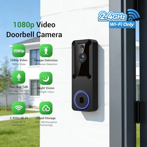 Wireless Wi-Fi Video Doorbell Camera — Smart Home Security, SiloPosh