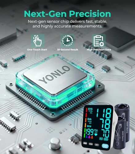 Automatic Upper Arm Blood Pressure Monitor — Blood Pressure Monitors, YONLO