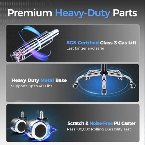 Big and Tall Gaming Chair with Foot Rest, Ergonomic Pocket Spring Lumbar Support, High Back 3D Saddle Shaped Cushion — Gaming Chairs, GTRACING