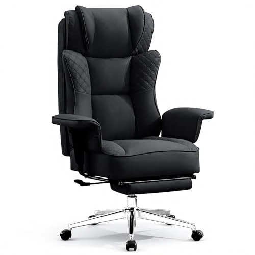 Big and Tall Office Chair with Footrest — Desk Chairs, OwgeinSet