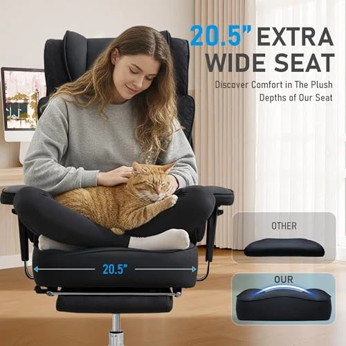 Big and Tall Office Chair with Footrest — Desk Chairs, OwgeinSet