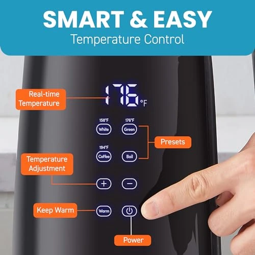 Dual Wall Cool Touch Electric Tea Kettle — Kettles & Tea Machines, Elite Gourmet