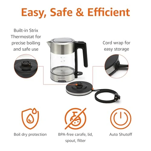 Electric Kettle with Glass Carafe — Kettles & Tea Machines, Amazon Basics