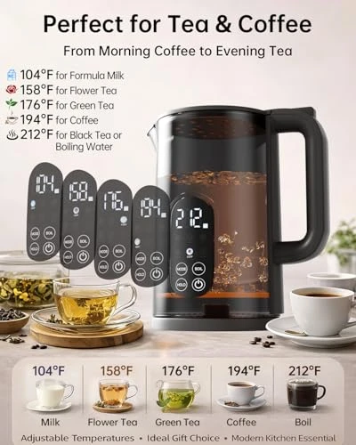 Electric Kettle with Temperature Control — Kettles & Tea Machines, Tisanio