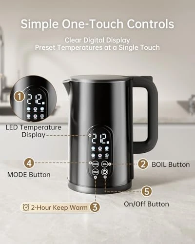 Electric Kettle with Temperature Control — Kettles & Tea Machines, Tisanio
