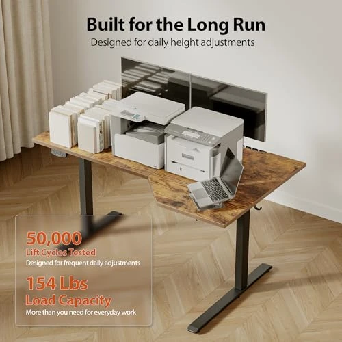 Electric Standing Desk, L-Shaped 55 Inches Height Adjustable Desk, Sit and Stand up for Work Office Home, Ergonomic... — Mounts, Agilestic