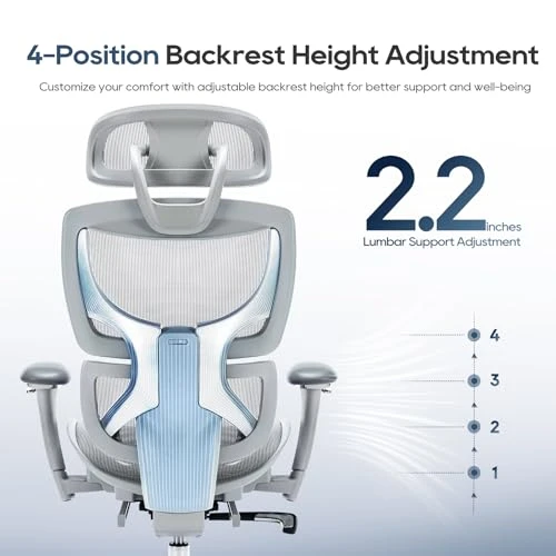 Ergonomic Mesh Office Chair with Footrest — Desk Chairs, COLAMY