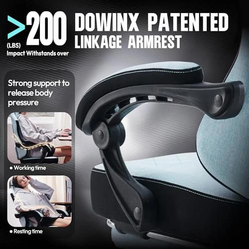 Gaming Chair Fabric with Pocket Spring Cushion, High Back Ergonomic Computer Chair with Footrest for Adults, Massage... — Gaming Chairs, Dowinx