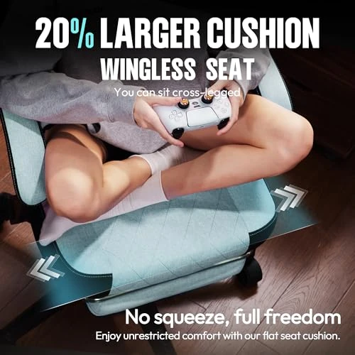 Gaming Chair Fabric with Pocket Spring Cushion, High Back Ergonomic Computer Chair with Footrest for Adults, Massage... — Gaming Chairs, Dowinx