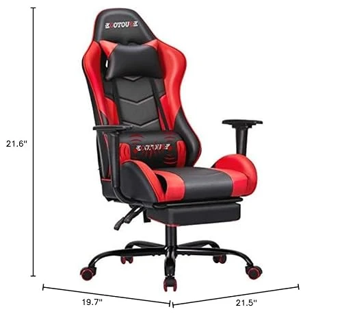 Massage Gaming Chair with Footrest — Gaming Chairs, ECOTOUGE