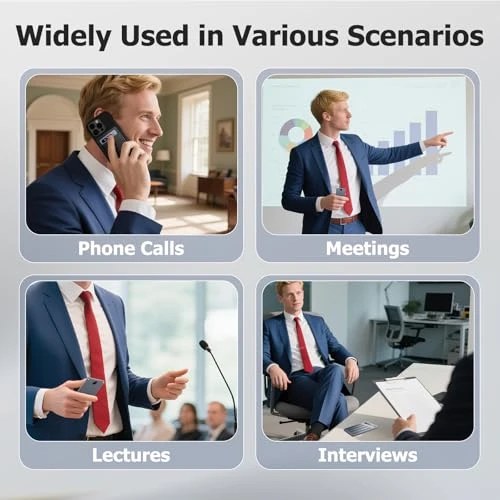 AI Voice Recorder with No Subscription, Transcription, Summarization, Translation, Noise Cancellation, App Control, 64GB... — Voice Recognition & Productivity Software, HUREWA