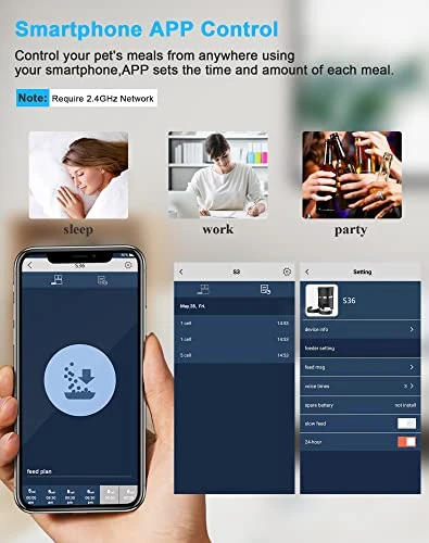 Automatic Pet Feeder with WiFi, App Control, Two-Way Splitter, Two Bowls, Voice Recorder, and Portion Control — Automatic Feeders, WellToBe