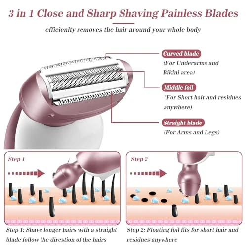Electric Shaver for Legs, Bikini, and Underarm — Foil, Akunbem