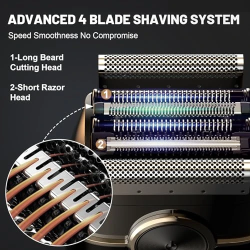 Mini Electric Foil Shaver with Floating Blades and LED Display — Foil, Welclux