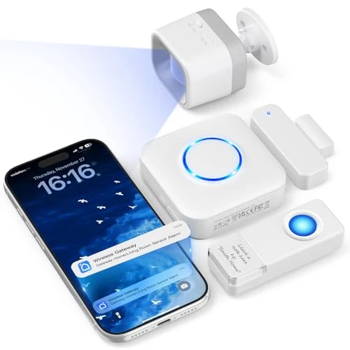 Motion Sensor Kit with Gateway, Door Sensor, and Button — Smart Home Security, Satisure