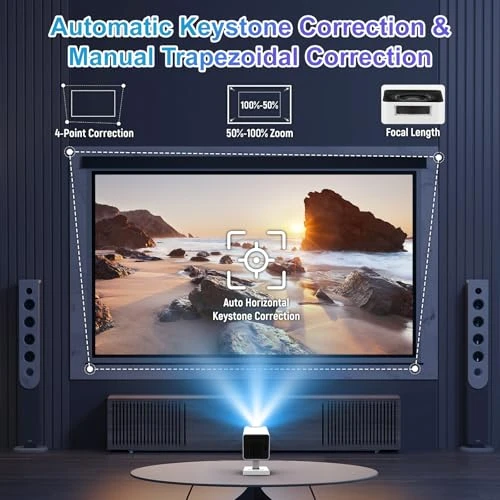 Portable Projector with Auto Keystone Correction — Home Theater Projectors, Maypug