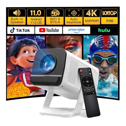 Portable Projector with WiFi 6 and Bluetooth 5.4 — Home Theater Projectors, LYNCAST