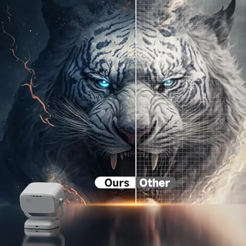 Portable WiFi Bluetooth Projector with Rotatable Stand — Home Theater Projectors, FXiaoy