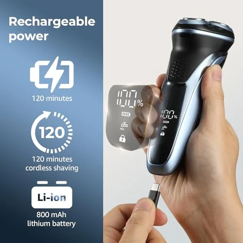 Rechargeable Electric Razor — Nose & Ear Trimmers, GDKLXL