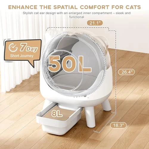 Self-Cleaning Litter Box with App Control and Safety Sensor — Self-Cleaning, Greesum