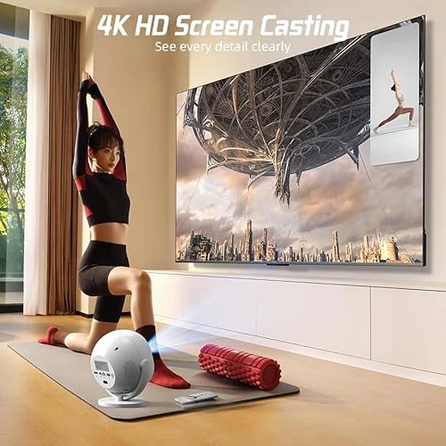 Smart 360° Rotatable Projector with 4K Support — Home Theater Projectors, XBJ