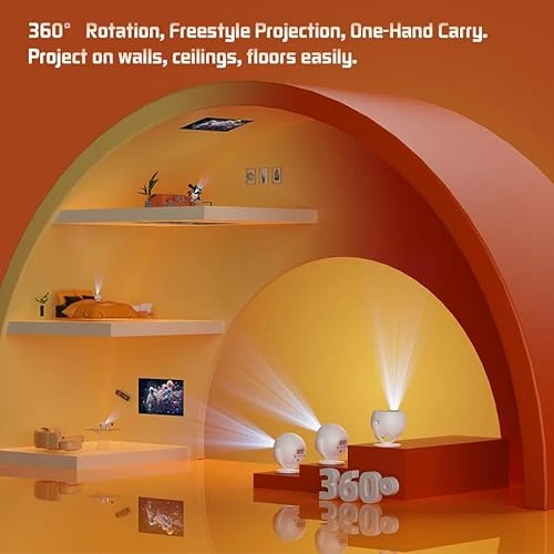 Smart 360° Rotatable Projector with 4K Support — Home Theater Projectors, XBJ