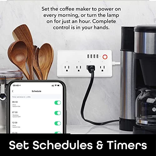 Smart Power Strip with 4 USB Ports and 4 AC Outlets — Power Solutions & Surge Protection, UseeLink