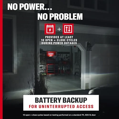 Ultra-Quiet Smart Belt Drive Garage Door Opener with Wi-Fi and Battery Backup, Craftsman