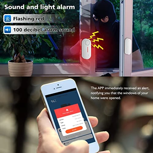 WiFi Door Window Sensor Alarm, Gaoducash